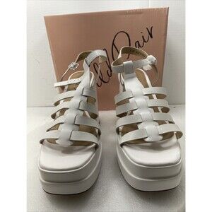 Wild Pair Orlah Double Platform Sandals, White, Women Size 9.5M Item#737